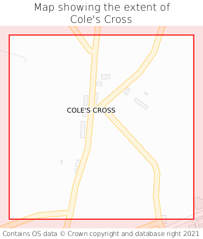 Map showing extent of Cole's Cross as bounding box