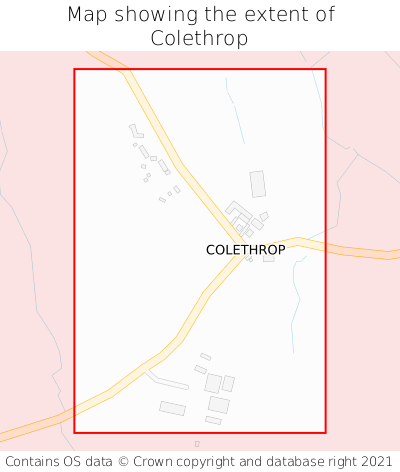 Map showing extent of Colethrop as bounding box