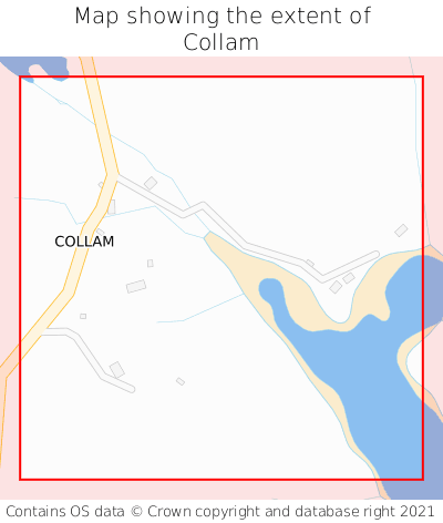 Map showing extent of Collam as bounding box