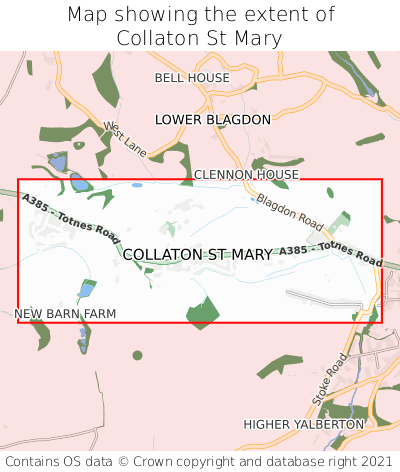 Map showing extent of Collaton St Mary as bounding box