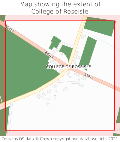Map showing extent of College of Roseisle as bounding box