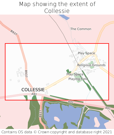Map showing extent of Collessie as bounding box