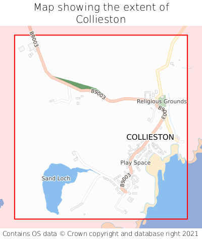 Map showing extent of Collieston as bounding box