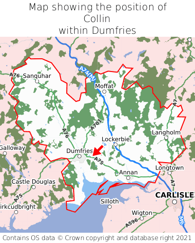 Map showing location of Collin within Dumfries