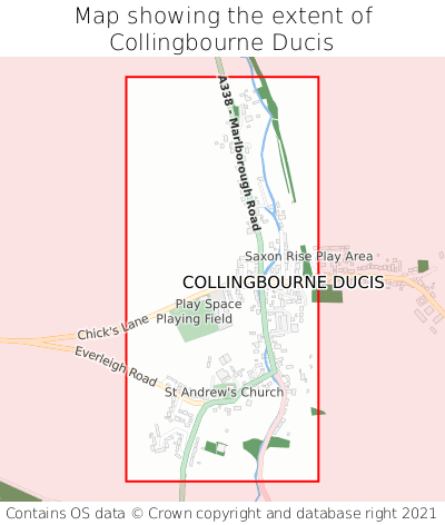 Map showing extent of Collingbourne Ducis as bounding box