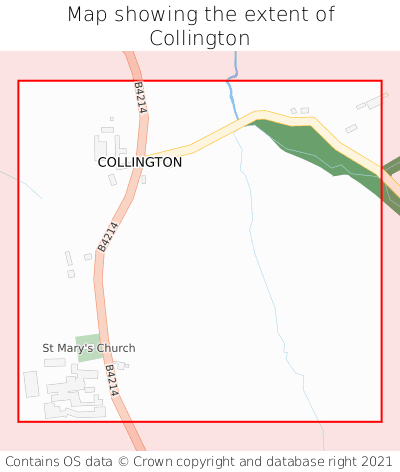 Map showing extent of Collington as bounding box