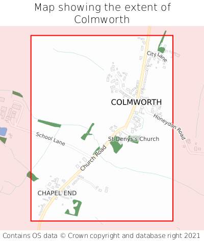 Map showing extent of Colmworth as bounding box