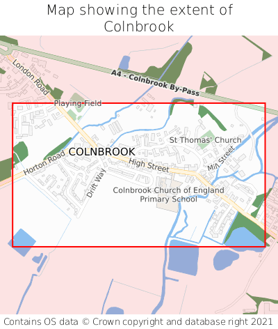 Map showing extent of Colnbrook as bounding box