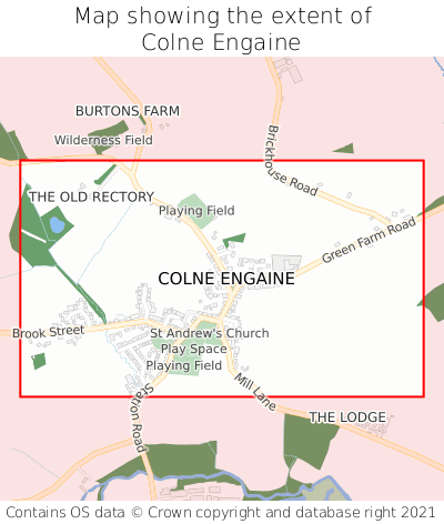 Map showing extent of Colne Engaine as bounding box
