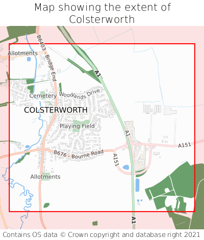 Map showing extent of Colsterworth as bounding box