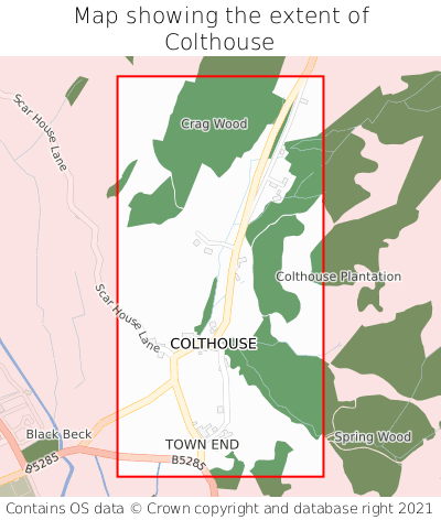 Map showing extent of Colthouse as bounding box