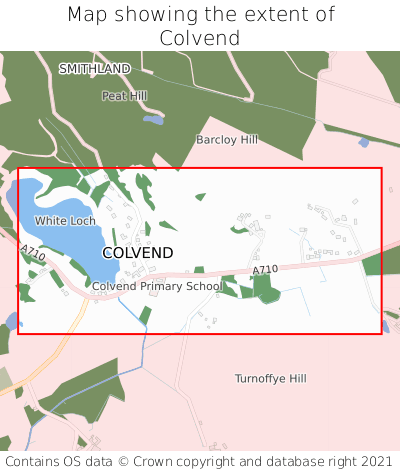 Map showing extent of Colvend as bounding box