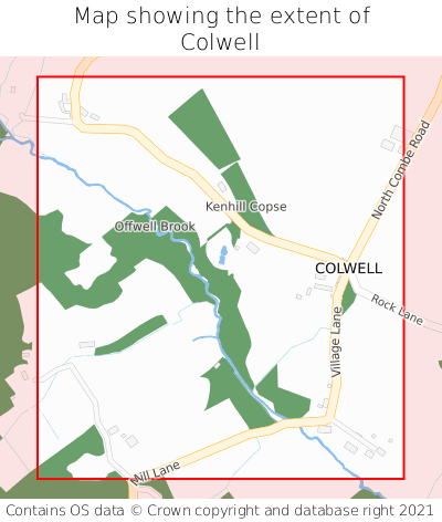 Map showing extent of Colwell as bounding box