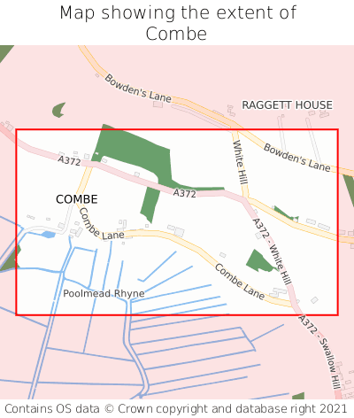 Map showing extent of Combe as bounding box