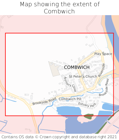 Map showing extent of Combwich as bounding box