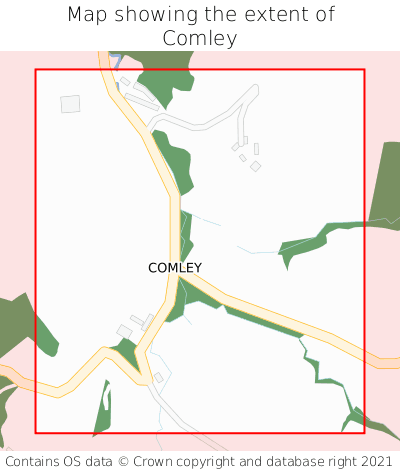 Map showing extent of Comley as bounding box