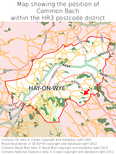 Map showing location of Common Bach within HR3
