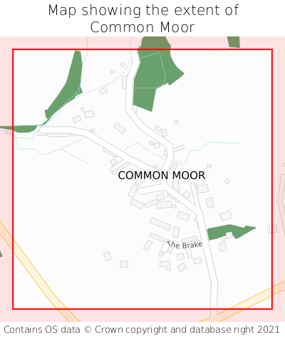 Map showing extent of Common Moor as bounding box