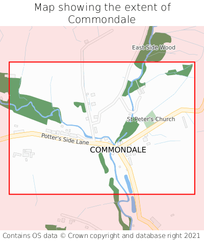 Map showing extent of Commondale as bounding box