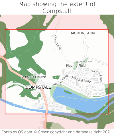 Map showing extent of Compstall as bounding box
