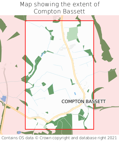 Map showing extent of Compton Bassett as bounding box
