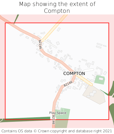Map showing extent of Compton as bounding box