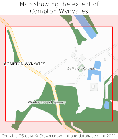 Map showing extent of Compton Wynyates as bounding box