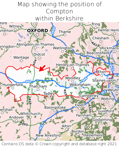 Map showing location of Compton within Berkshire