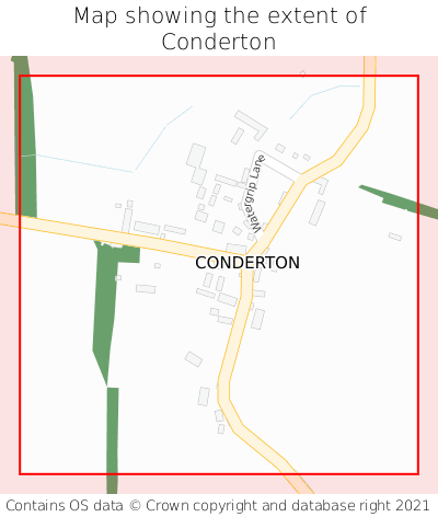 Map showing extent of Conderton as bounding box