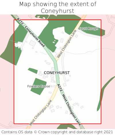Map showing extent of Coneyhurst as bounding box