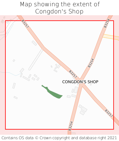 Map showing extent of Congdon's Shop as bounding box