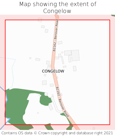Map showing extent of Congelow as bounding box