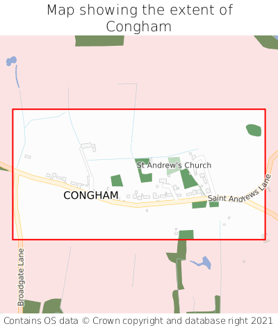 Map showing extent of Congham as bounding box