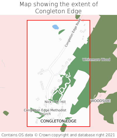 Map showing extent of Congleton Edge as bounding box
