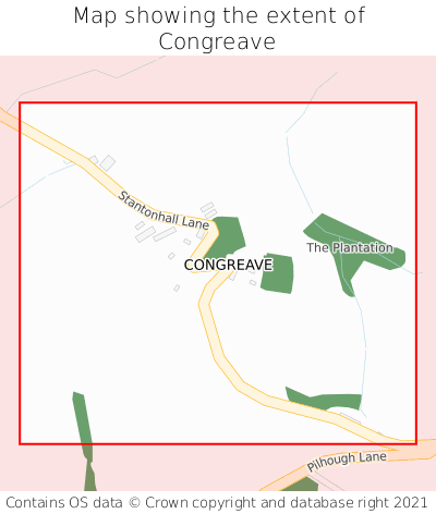 Map showing extent of Congreave as bounding box