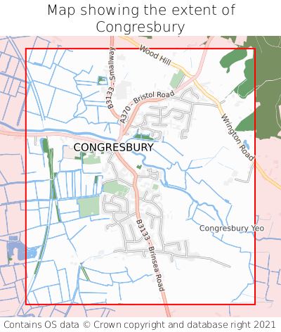 Map showing extent of Congresbury as bounding box