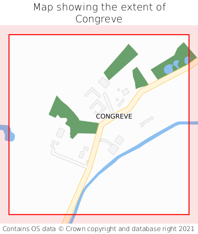 Map showing extent of Congreve as bounding box