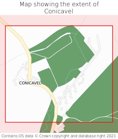 Map showing extent of Conicavel as bounding box