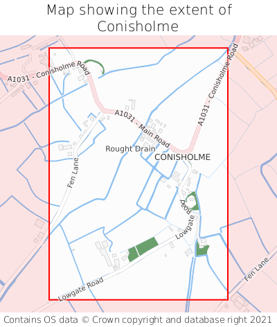 Map showing extent of Conisholme as bounding box