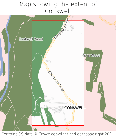 Map showing extent of Conkwell as bounding box