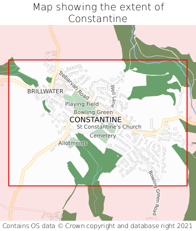 Map showing extent of Constantine as bounding box