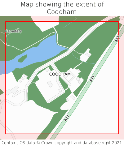 Map showing extent of Coodham as bounding box