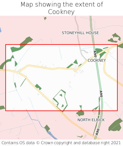 Map showing extent of Cookney as bounding box