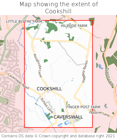 Map showing extent of Cookshill as bounding box