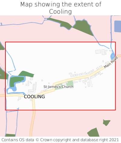 Map showing extent of Cooling as bounding box