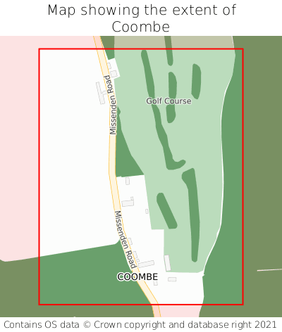 Map showing extent of Coombe as bounding box