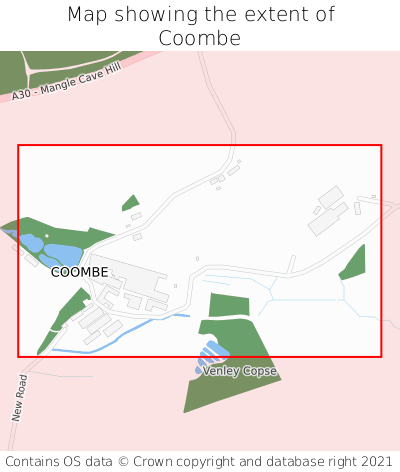 Map showing extent of Coombe as bounding box