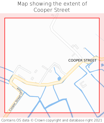 Map showing extent of Cooper Street as bounding box