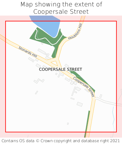 Map showing extent of Coopersale Street as bounding box