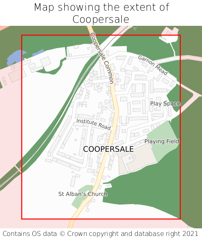 Map showing extent of Coopersale as bounding box